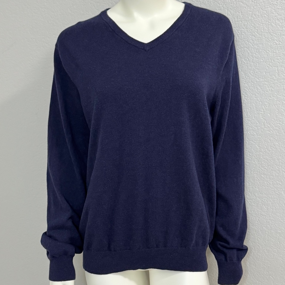 J. Crew V Neck Navy Sweater